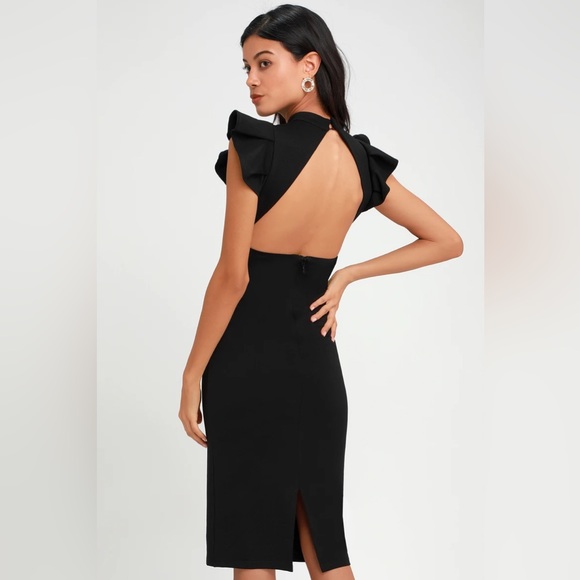 Backless Ruffle Midi Dress - Picture 2 of 5